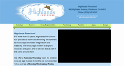 Desktop Screenshot of highlands-preschool.org