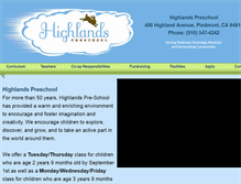 Tablet Screenshot of highlands-preschool.org
